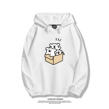 線條小狗新款 親子情侶男女款連帽衛衣-ZUIHANG SHOP