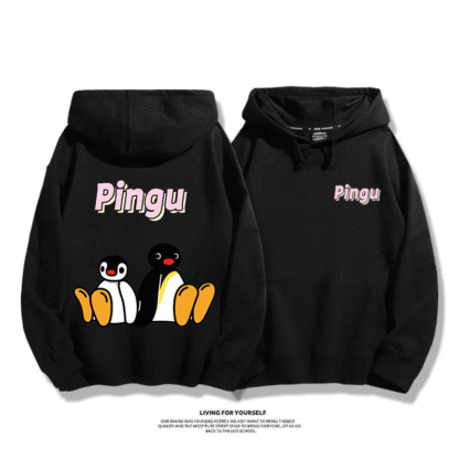 企鵝Pingu 2025秋冬新款 親子情侶男女連帽衛衣