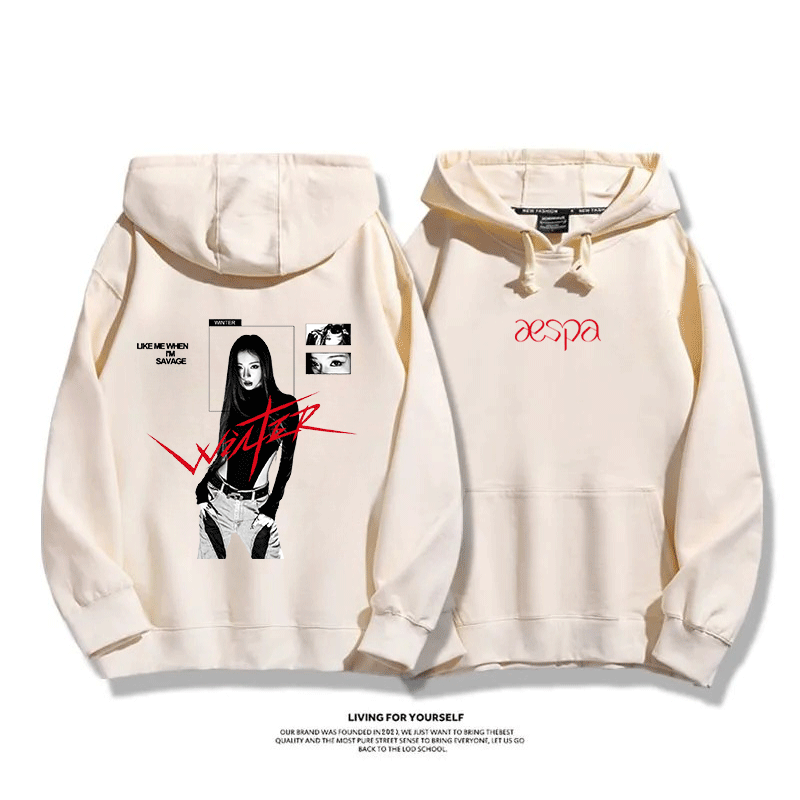 Aespa SYNK 2025秋冬新款 親子情侶男女連帽衛衣