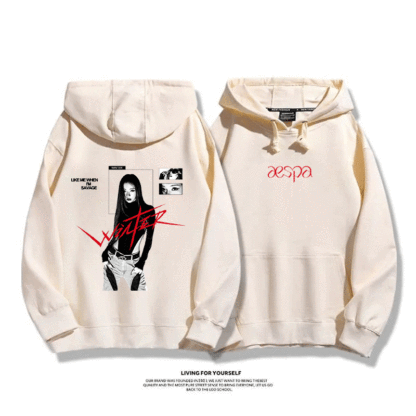 Aespa SYNK 2025秋冬新款 親子情侶男女連帽衛衣