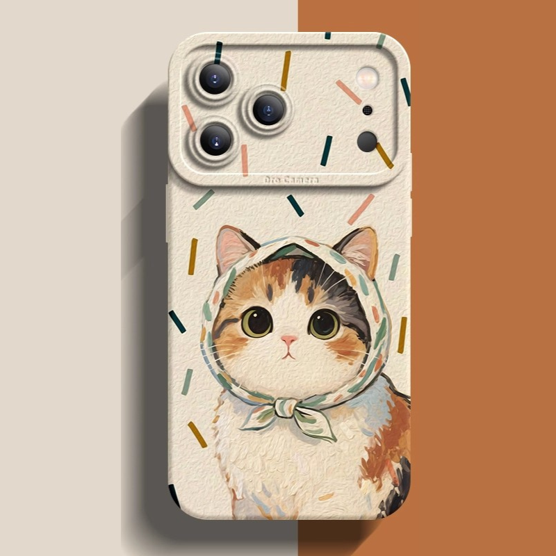 頭巾貓咪液態矽膠全包防摔軟殼