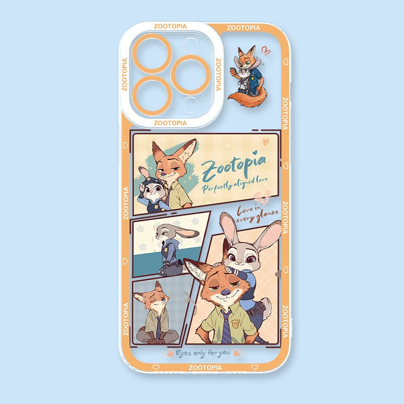 動物方城市天使眼透明防摔軟殼