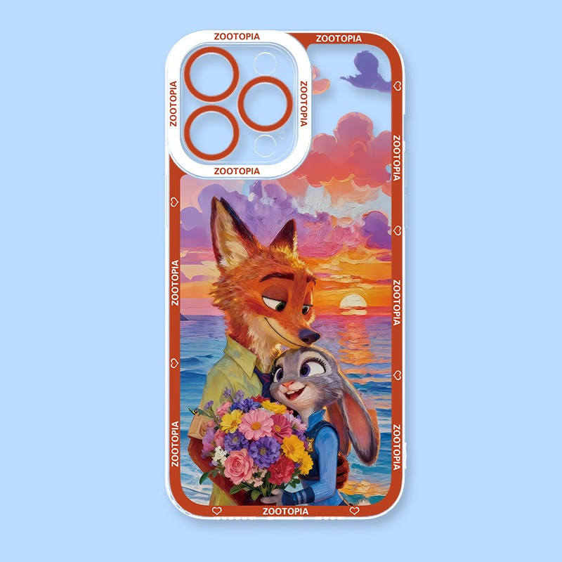 動物方城市天使眼透明防摔軟殼