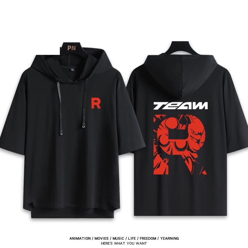 寶可夢新款 親子情侶男女款連帽短袖T恤-ZUIHANG SHOP