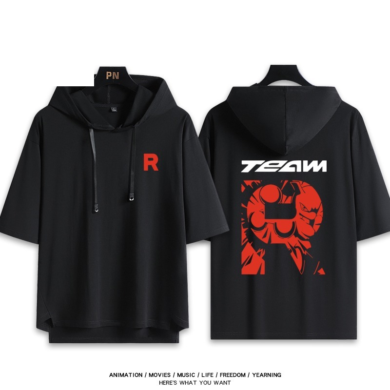 寶可夢新款 親子情侶男女款連帽短袖T恤-ZUIHANG SHOP