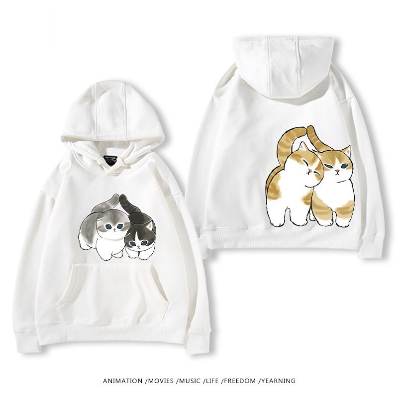 貓福珊迪猫咪可爱印花連帽衛衣