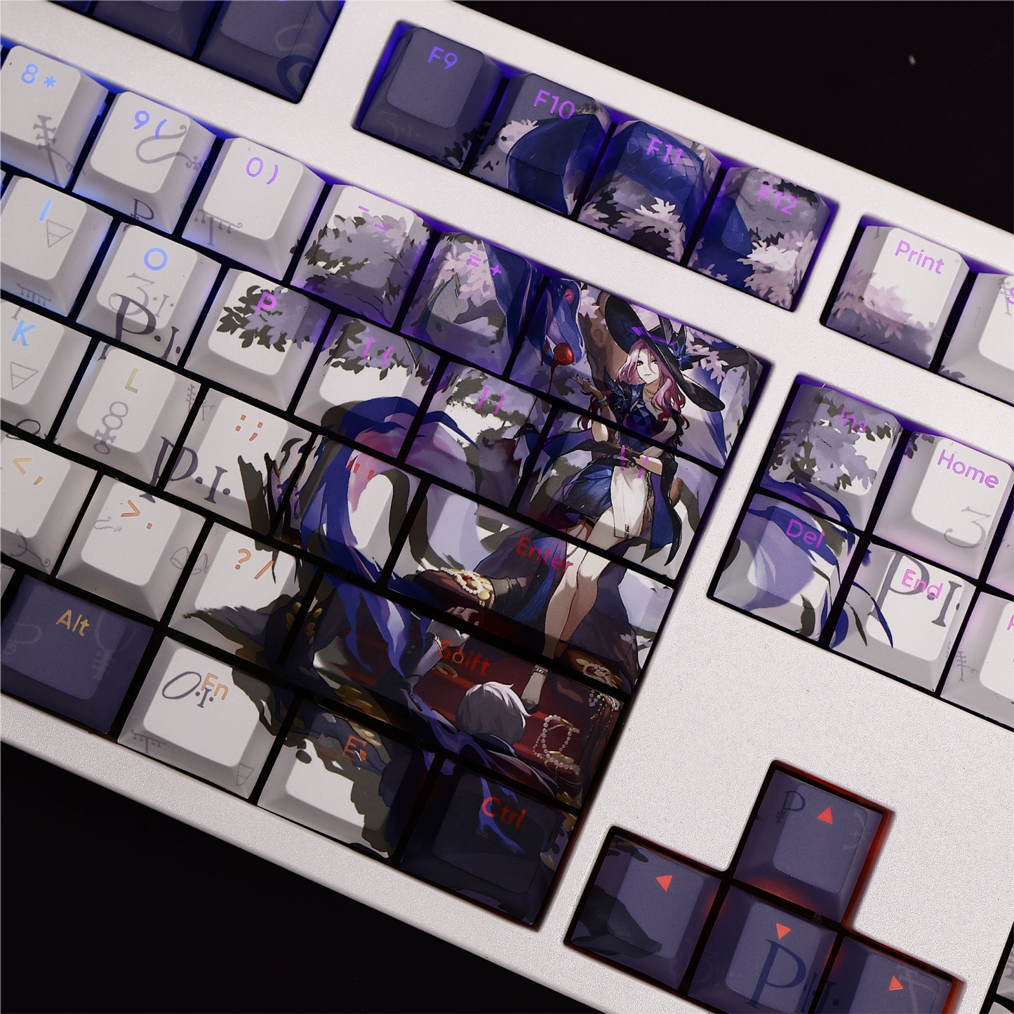 翡翠透光RGB108鍵標準配列衛星軸鍵帽