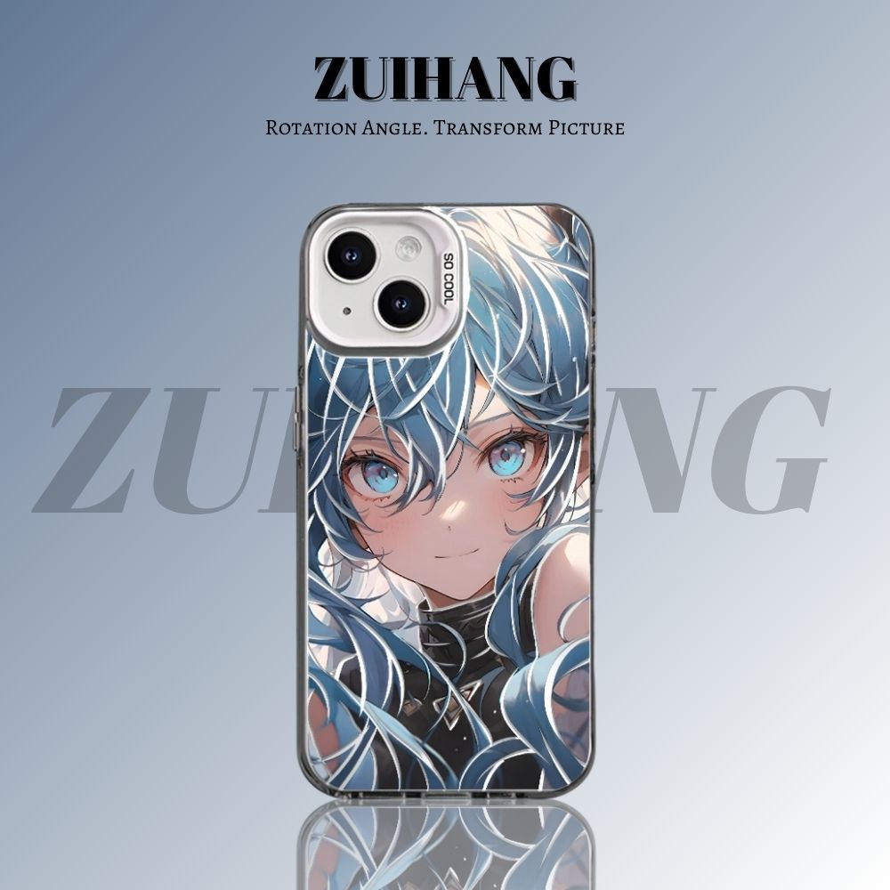 初音未來彩銀線條漸變防摔手機殼-ZUIHANG SHOP