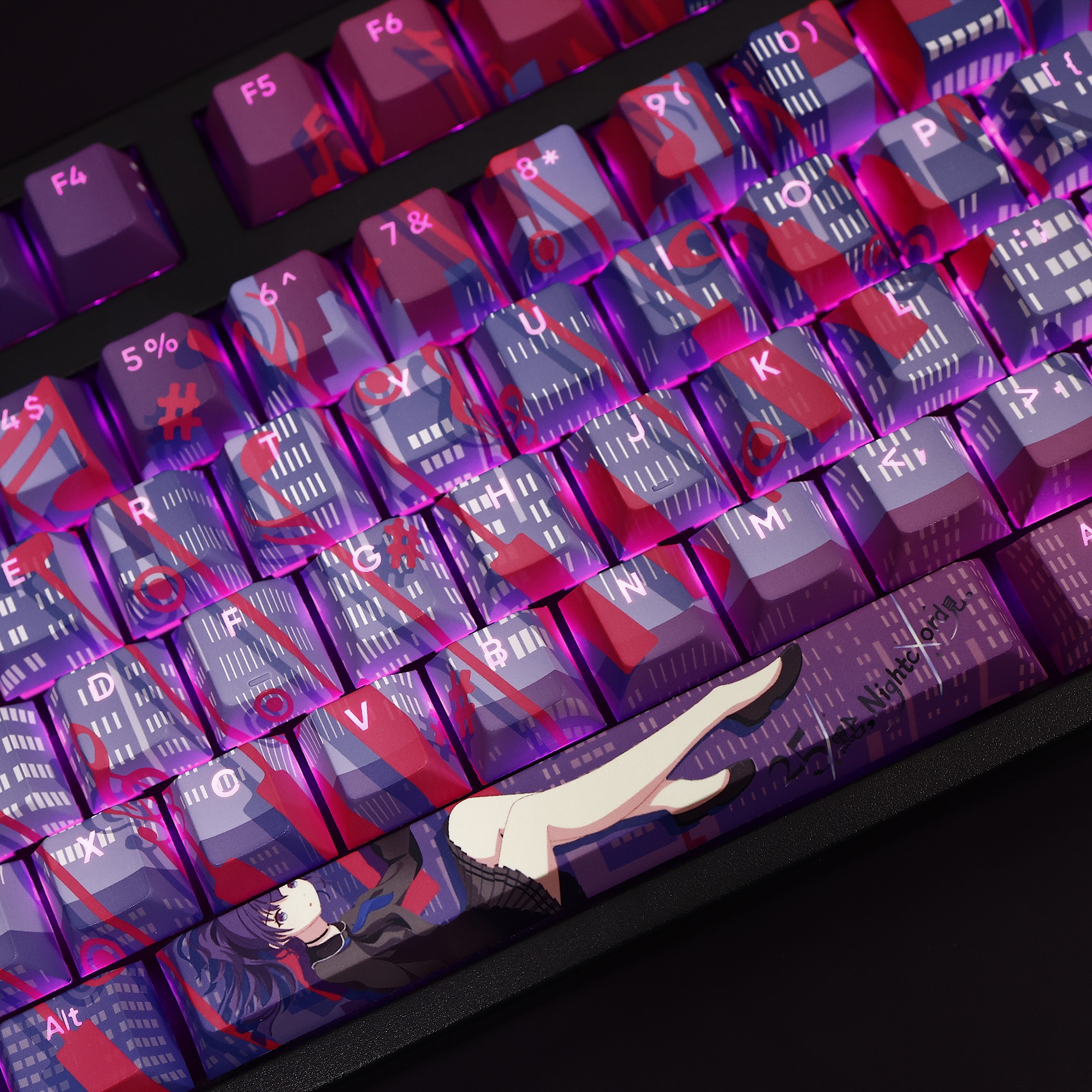 朝比奈真冬透光RGB108鍵標準配列衛星軸鍵帽-ZUIHANG SHOP