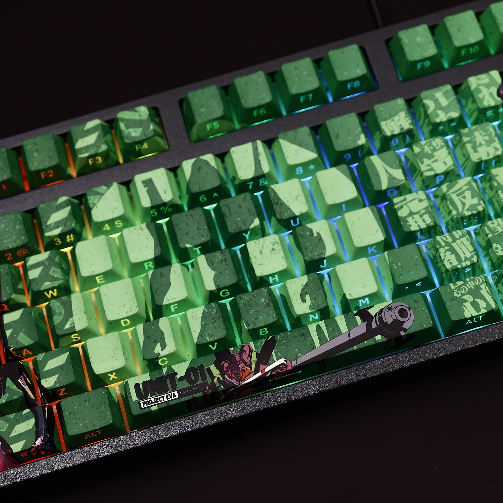 初號機新世紀福音戰士透光RGB108鍵標準配列衛星軸鍵帽-ZUIHANG SHOP