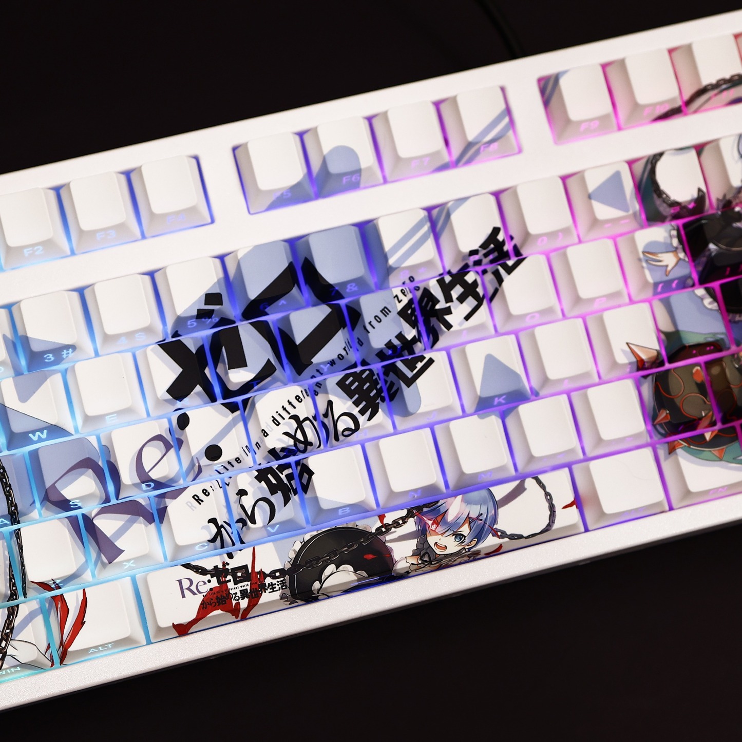 蕾姆透光RGB108鍵標準配列衛星軸鍵帽