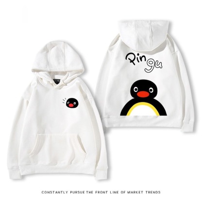 企鵝Pingu 秋冬新款 親子情侶裝連帽衛衣