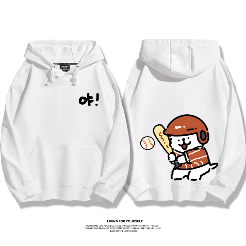 線條小狗新款 親子情侶男女款連帽衛衣-ZUIHANG SHOP