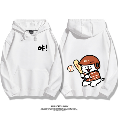 線條小狗新款 親子情侶男女款連帽衛衣-ZUIHANG SHOP