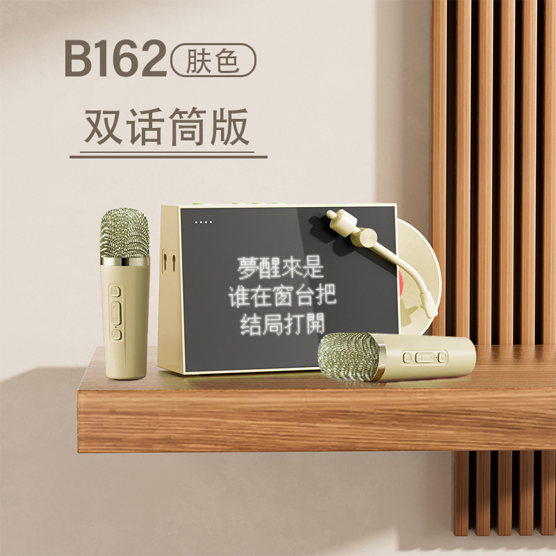 覆古唱片無線藍牙喇叭 互動大屏K歌帶話筒-ZUIHANG SHOP