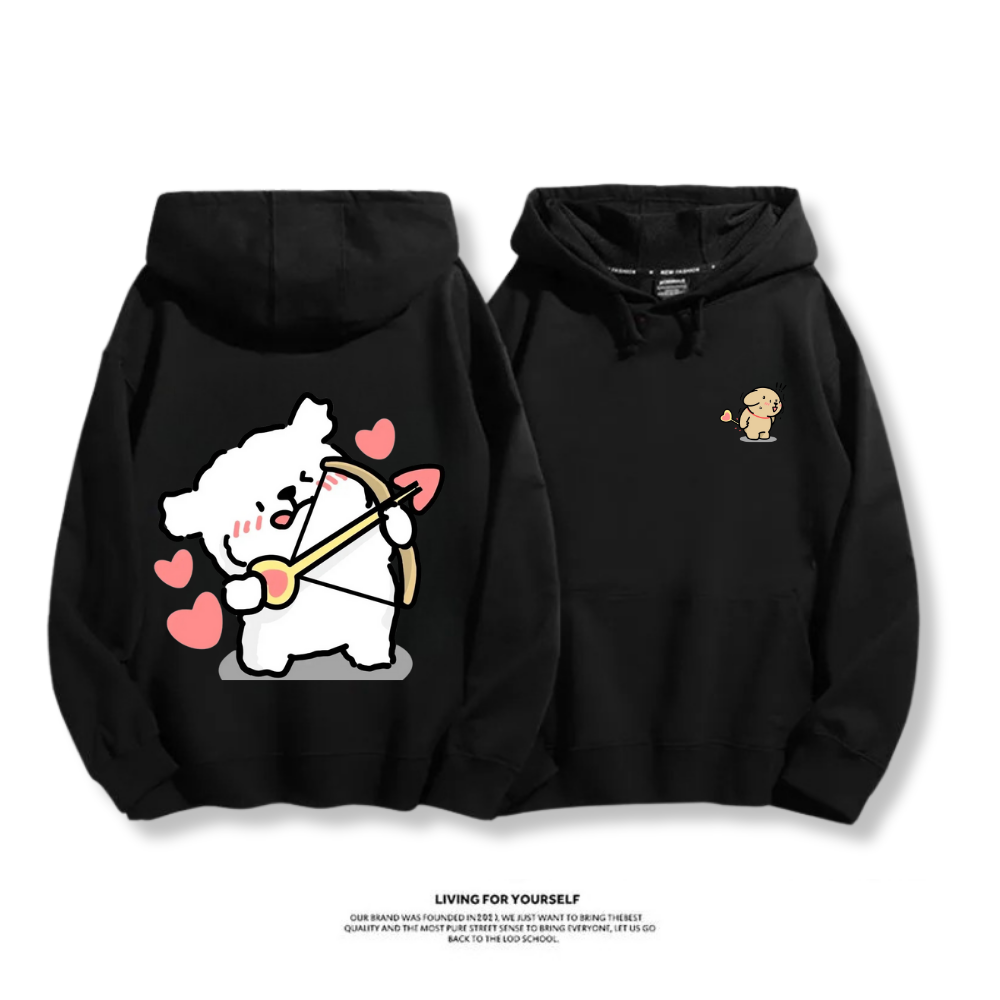 線條小狗 2025秋冬新款 親子情侶男女連帽衛衣