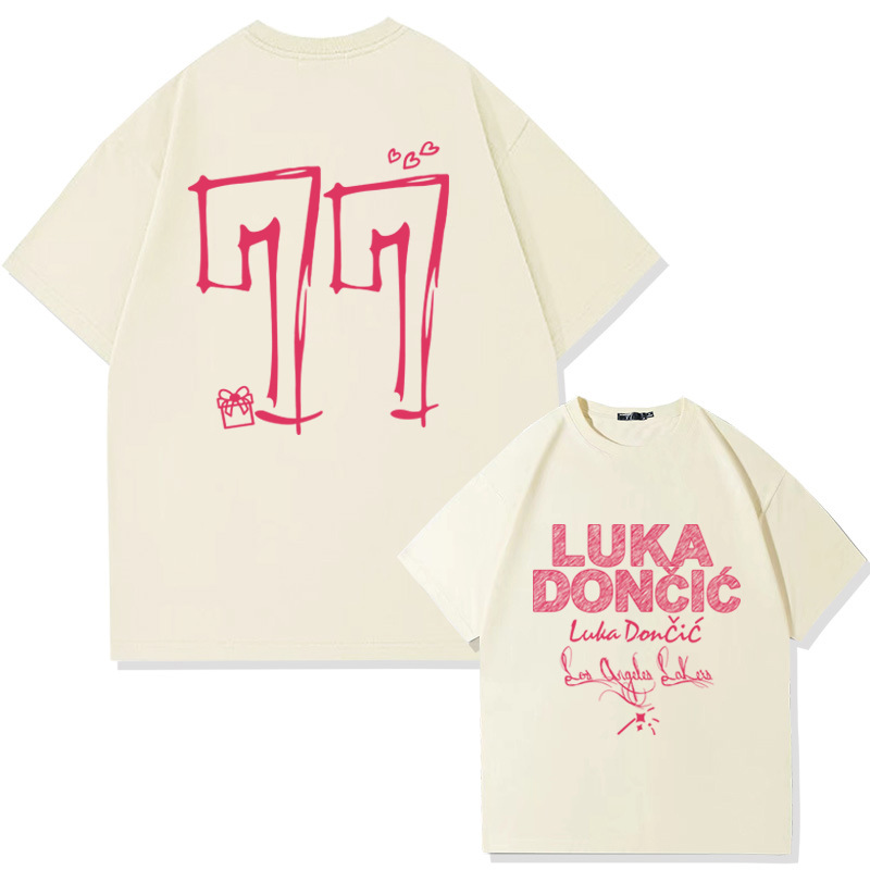 湖人隊東契奇77號 2025親子情侶男女同款 印花短袖T恤-ZUIHANG SHOP