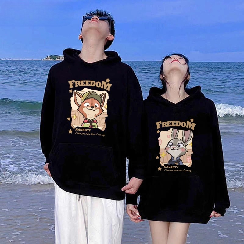 瘋狂動物城朱迪尼克 2025秋冬新款 親子情侶裝連帽衛衣