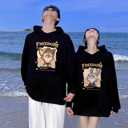 瘋狂動物城朱迪尼克 2025秋冬新款 親子情侶裝連帽衛衣