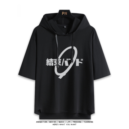 孤獨搖滾新款 親子情侶男女款連帽短袖T恤-ZUIHANG SHOP