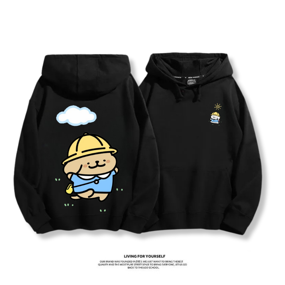 線條小狗 2025秋冬新款 親子情侶男女連帽衛衣