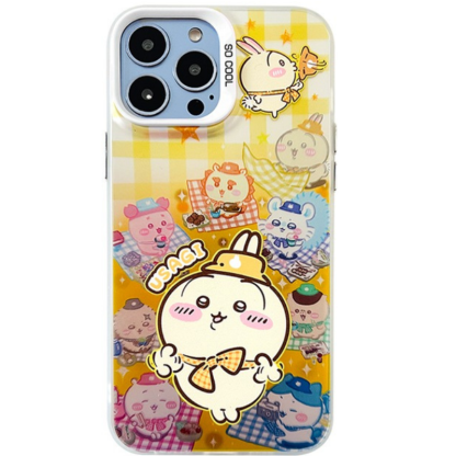 Chiikawa彩銀線條漸變防摔手機殼