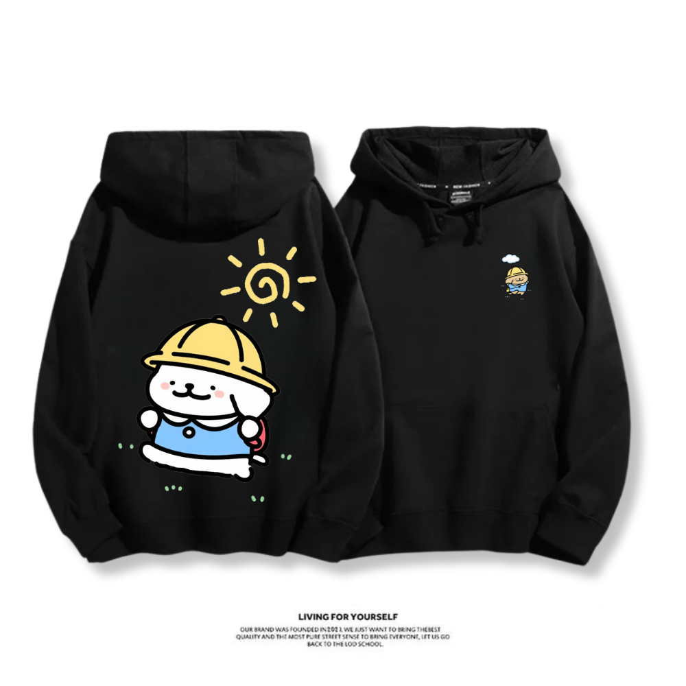 線條小狗 2025秋冬新款 親子情侶男女連帽衛衣