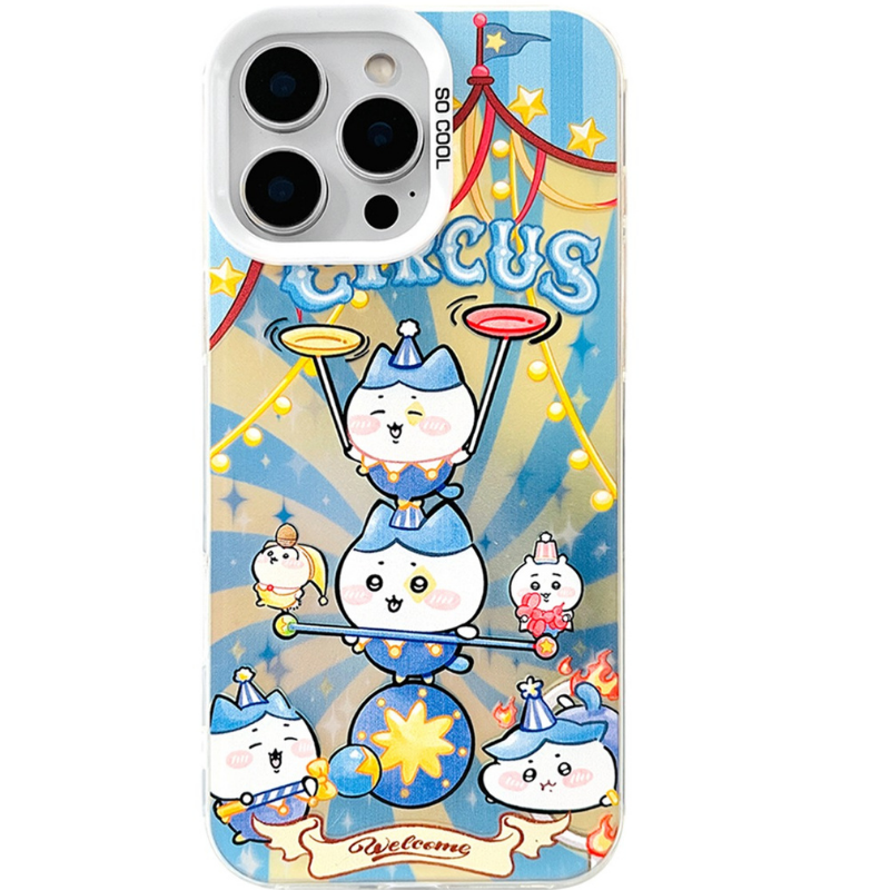 Chiikawa彩銀線條漸變防摔手機殼