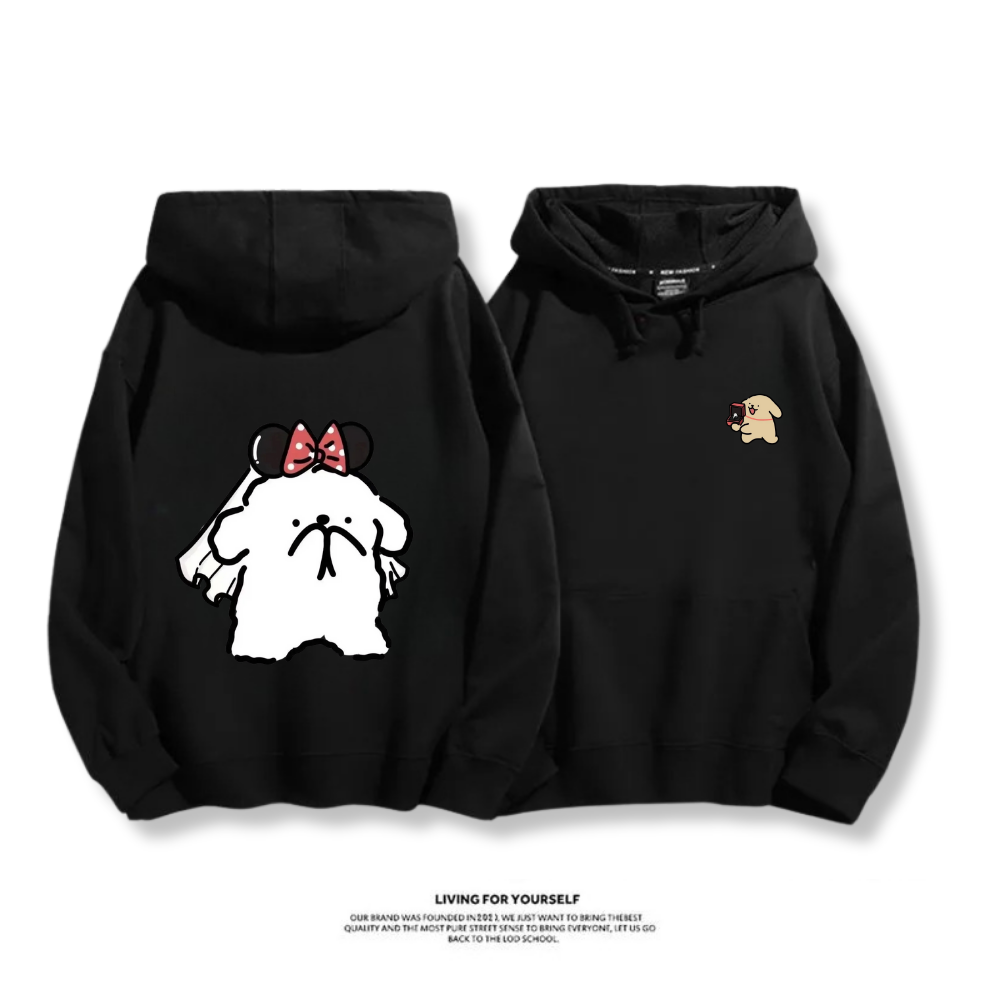 線條小狗 2025秋冬新款 親子情侶男女連帽衛衣