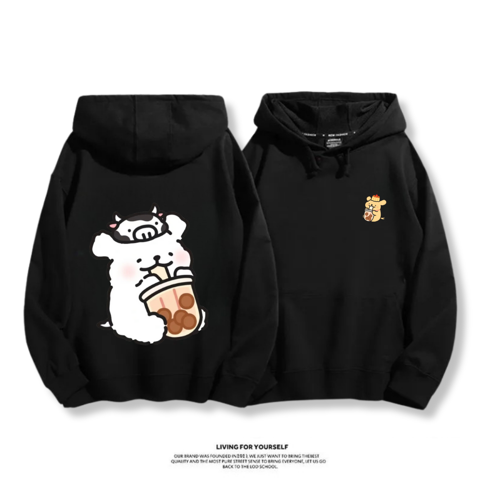 線條小狗 2025秋冬新款 親子情侶男女連帽衛衣