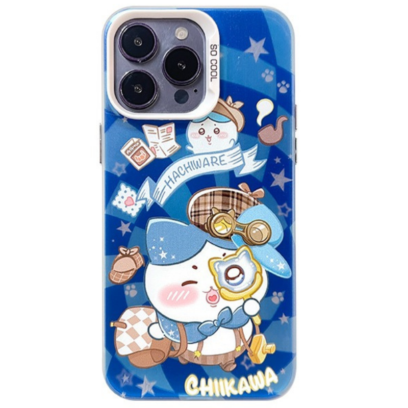 Chiikawa彩銀線條漸變防摔手機殼