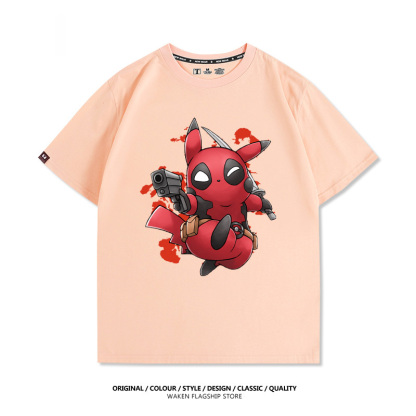 皮卡丘死侍X寶可夢 印花短袖T恤-ZUIHANG SHOP