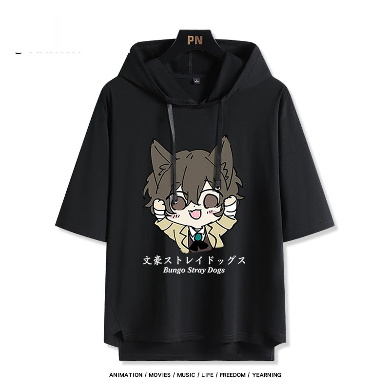 文豪野犬 太宰治 連帽短袖T恤-ZUIHANG SHOP