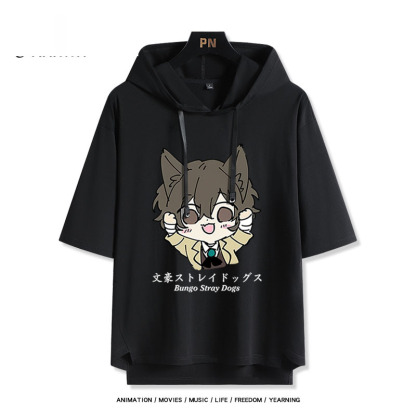 文豪野犬 太宰治 連帽短袖T恤-ZUIHANG SHOP