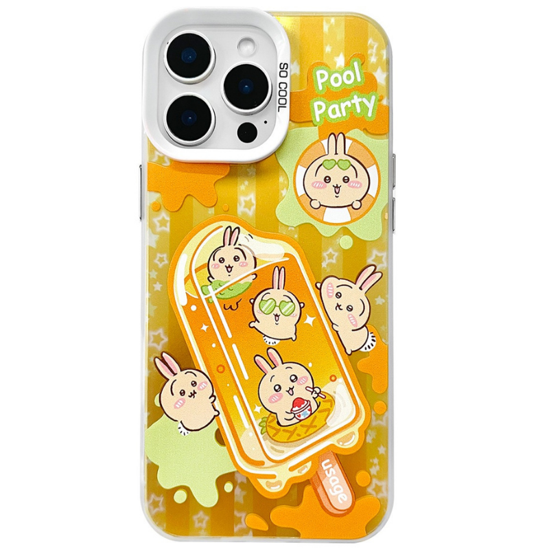 Chiikawa彩銀線條漸變防摔手機殼