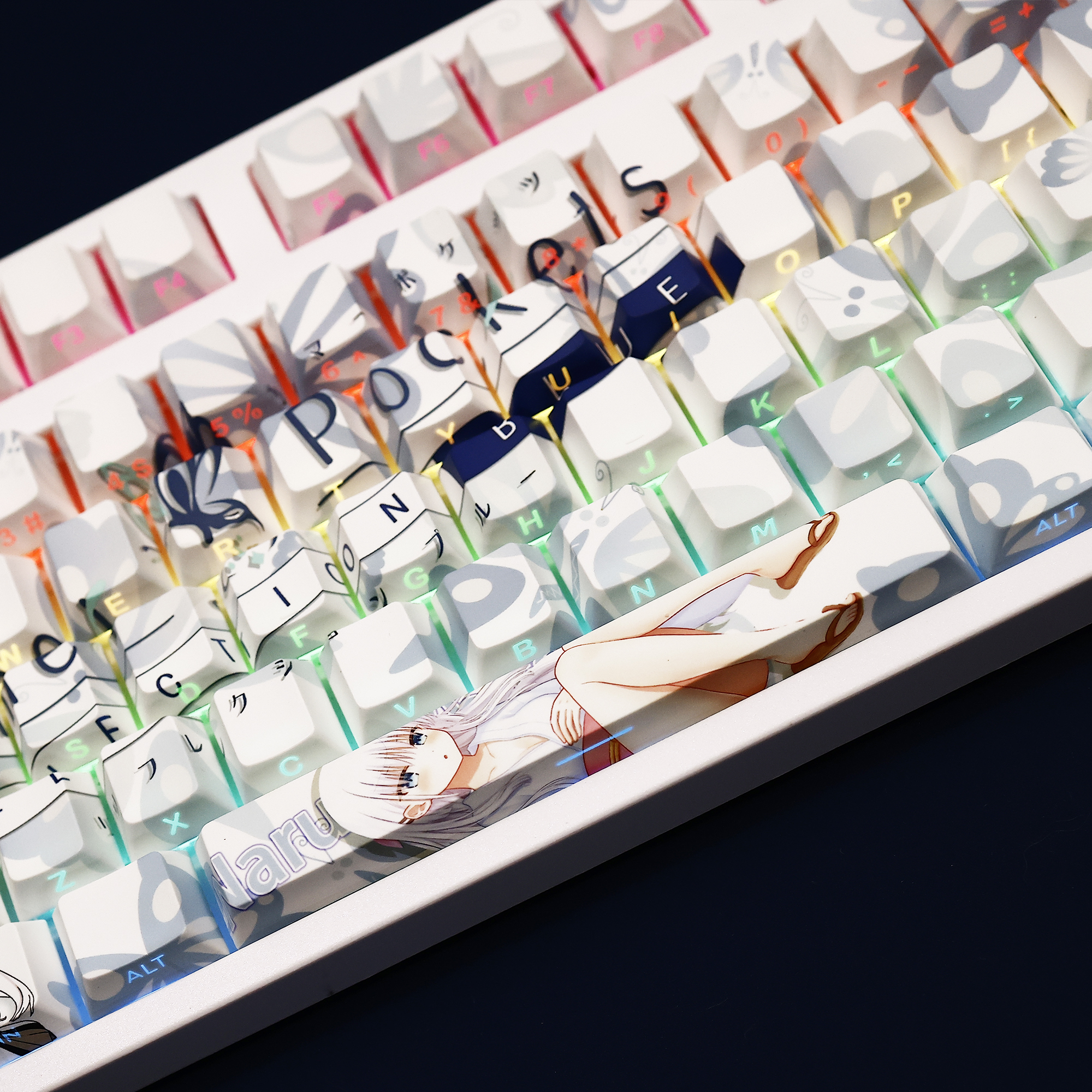 鸣濑白羽Summer Pockets透光RGB108鍵標準配列衛星軸鍵帽-ZUIHANG SHOP