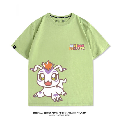 數碼寶貝 2025親子情侶男女同款 印花短袖T恤