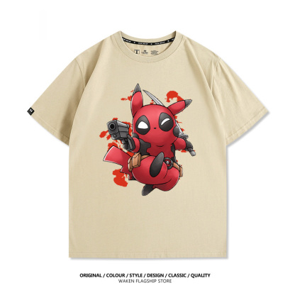 皮卡丘死侍X寶可夢 印花短袖T恤-ZUIHANG SHOP