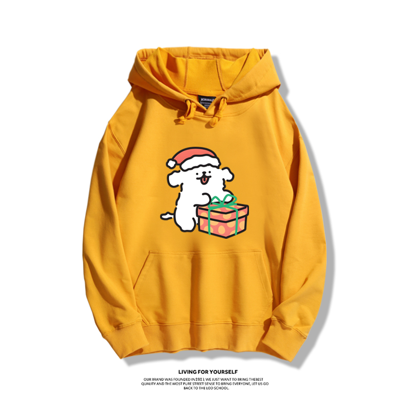 線條小狗新款 親子情侶男女款連帽衛衣-ZUIHANG SHOP