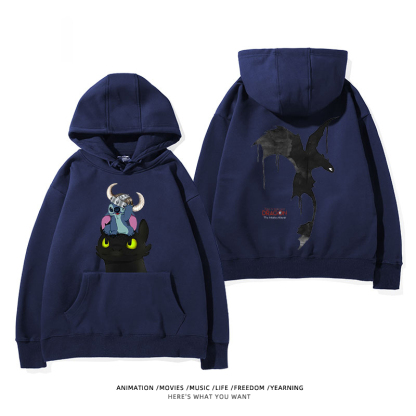 馴龍高手聯名史迪仔新款 親子情侶男女款連帽衛衣-ZUIHANG SHOP