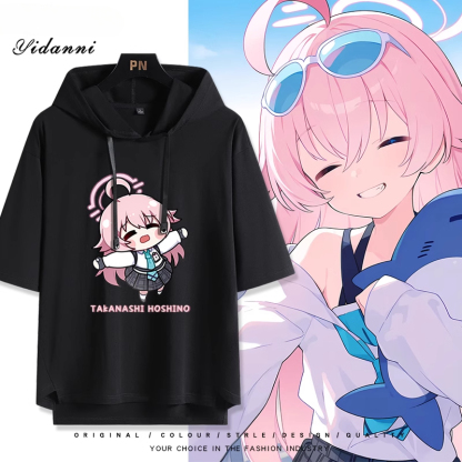 蔚藍檔案 小鳥遊星野 連帽短袖T恤-ZUIHANG SHOP