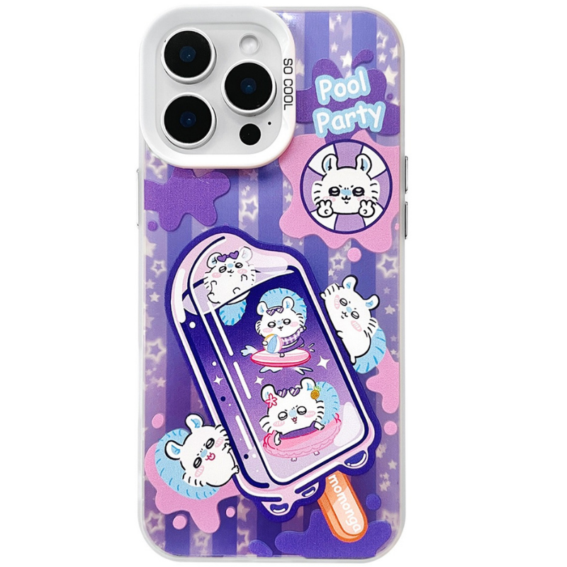 Chiikawa彩銀線條漸變防摔手機殼