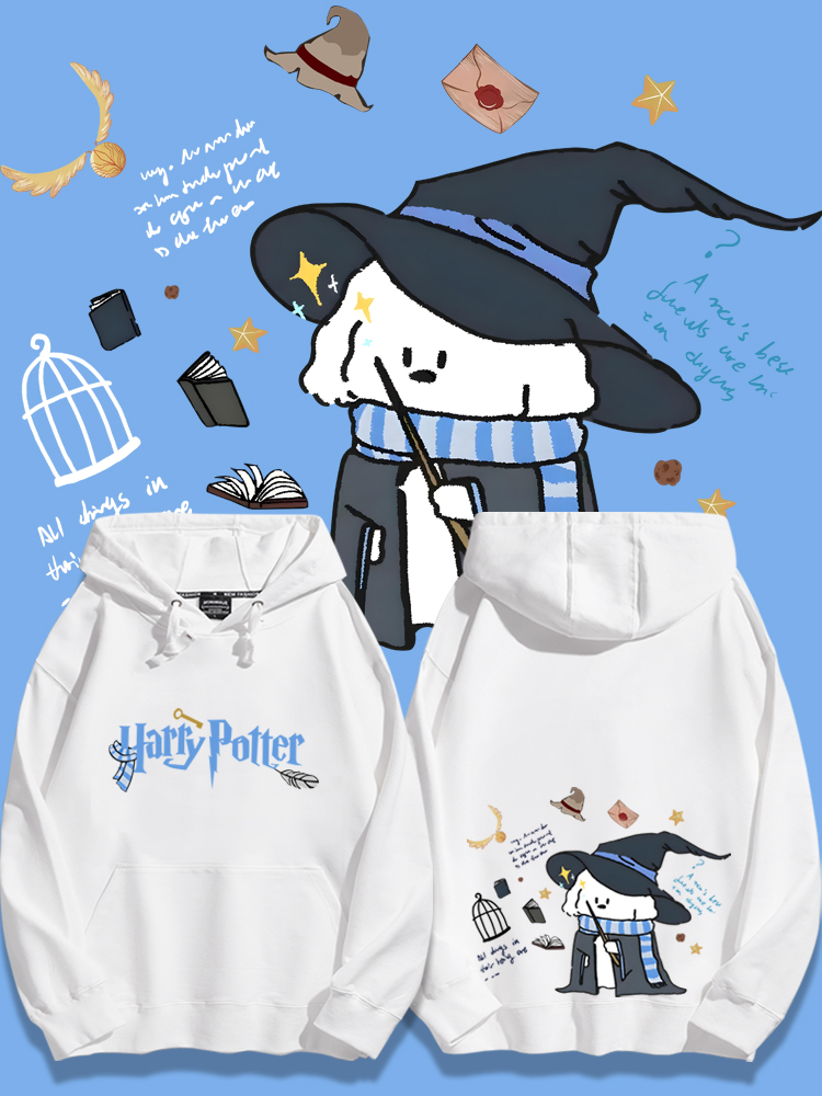 哈利波特聯名線條小狗新款 親子情侶男女款連帽衛衣-ZUIHANG SHOP