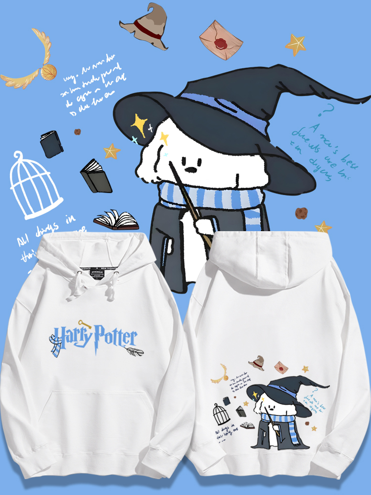 哈利波特聯名線條小狗新款 親子情侶男女款連帽衛衣-ZUIHANG SHOP