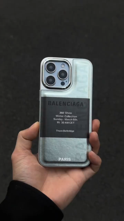 巴黎世家電鍍皮質手機殼