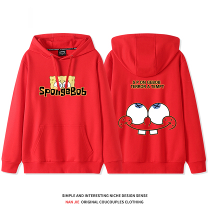海綿寶寶聯名 2025秋冬新款 親子情侶裝連帽衛衣