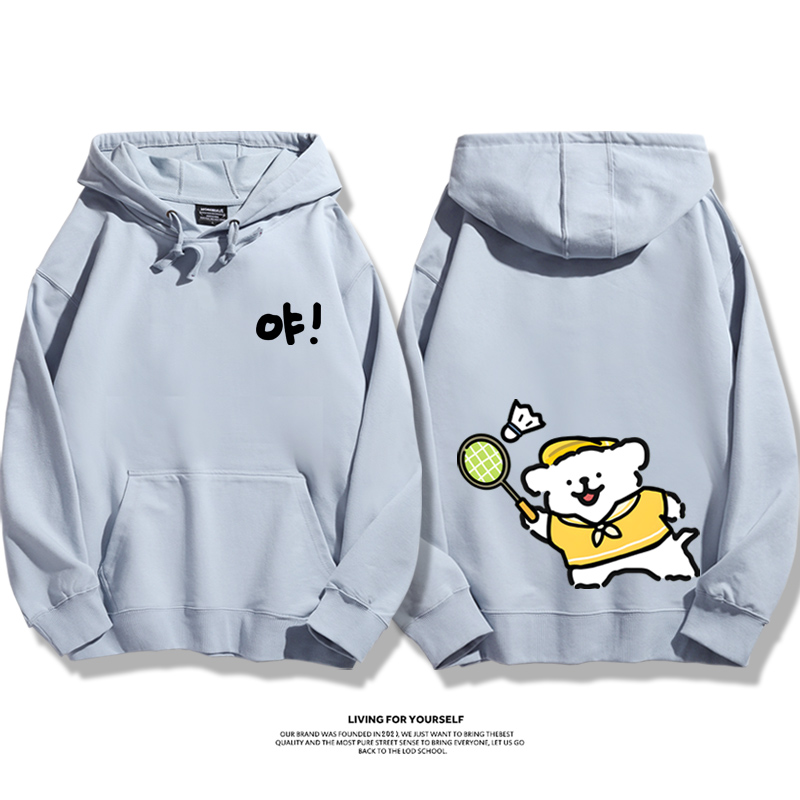 線條小狗新款 親子情侶男女款連帽衛衣-ZUIHANG SHOP