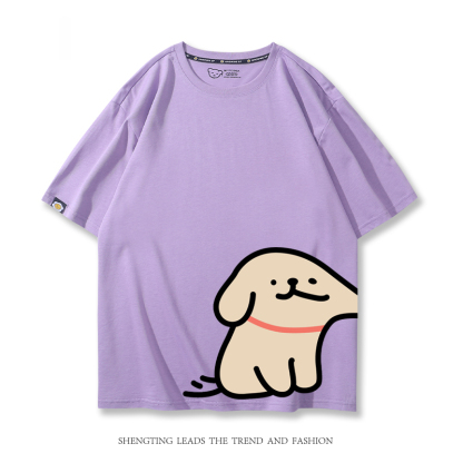 線條小狗 2024親子情侶男女同款 T恤