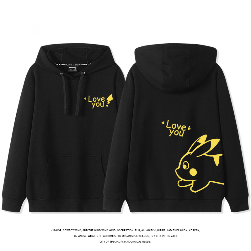 皮卡丘聯名 2025秋冬新款 親子情侶裝連帽衛衣