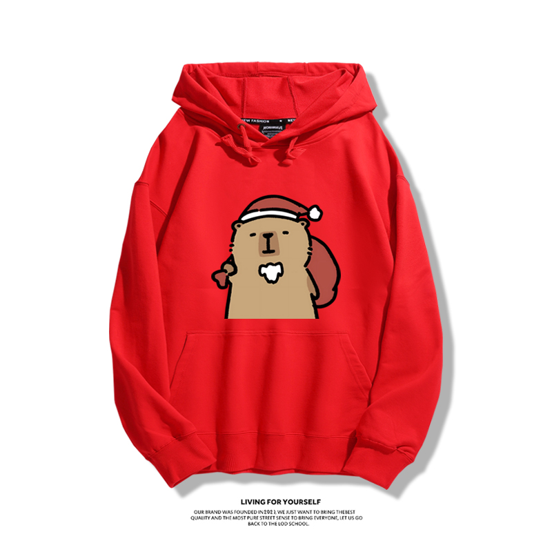 卡皮巴拉聖誕新款 親子情侶男女款連帽衛衣-ZUIHANG SHOP